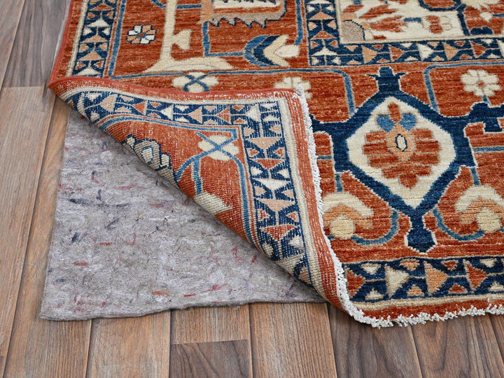9'9" x 13'10" New Hand Knotted Red Wool Rectangle Oriental Rug - MOA102907