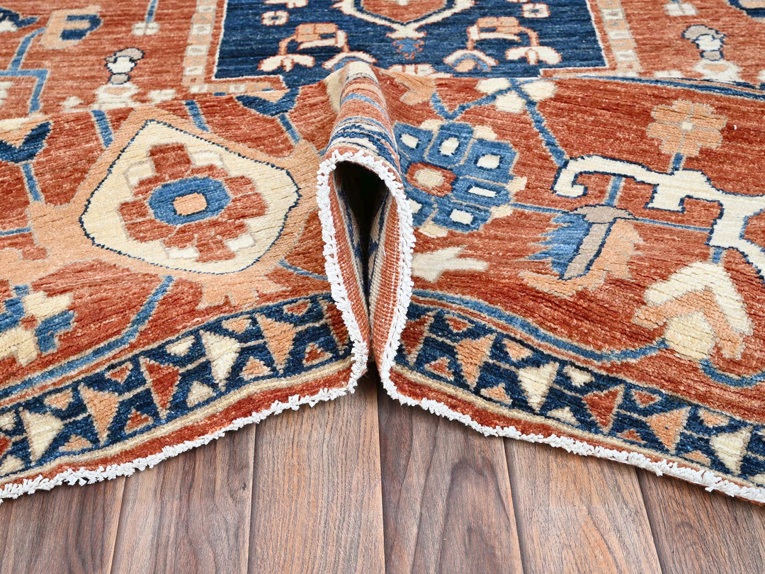 9'9" x 13'10" New Hand Knotted Red Wool Rectangle Oriental Rug - MOA102907