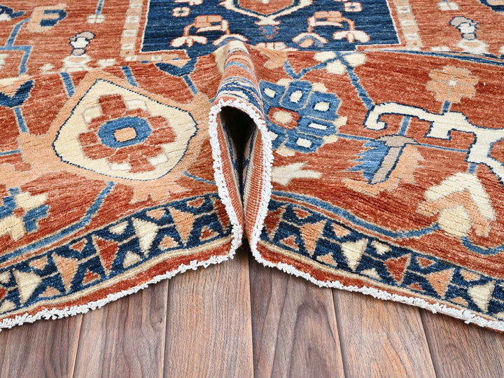 9'9" x 13'10" New Hand Knotted Red Wool Rectangle Oriental Rug - MOA102907