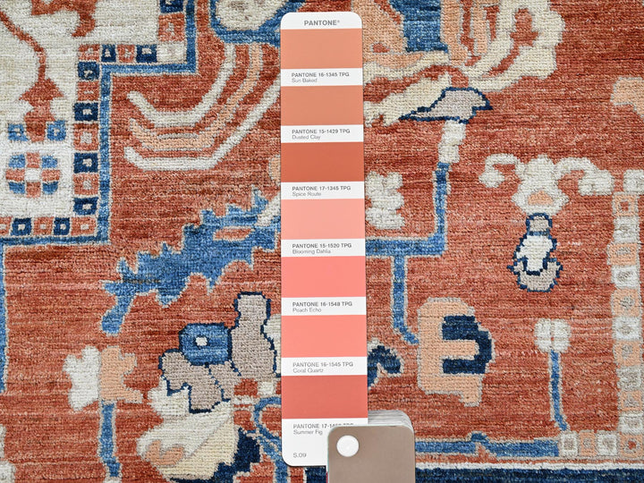 9'9" x 13'10" New Hand Knotted Red Wool Rectangle Oriental Rug - MOA102907