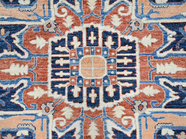 9'9" x 13'10" New Hand Knotted Red Wool Rectangle Oriental Rug - MOA102907