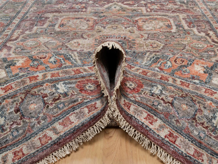 5'10" x 9'0" New Hand Knotted Red Wool Rectangle Oriental Rug - MOA10290804