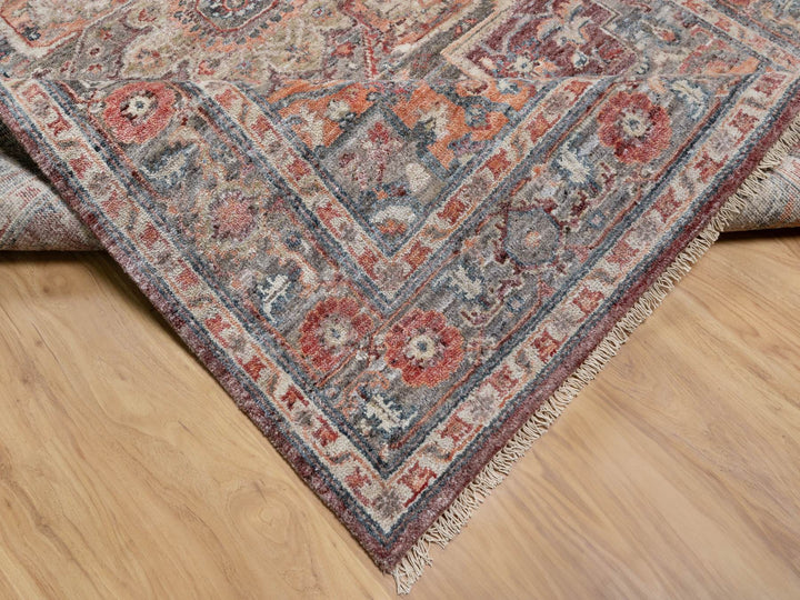 5'10" x 9'0" New Hand Knotted Red Wool Rectangle Oriental Rug - MOA10290804