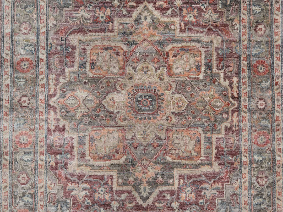 5'10" x 9'0" New Hand Knotted Red Wool Rectangle Oriental Rug - MOA10290804