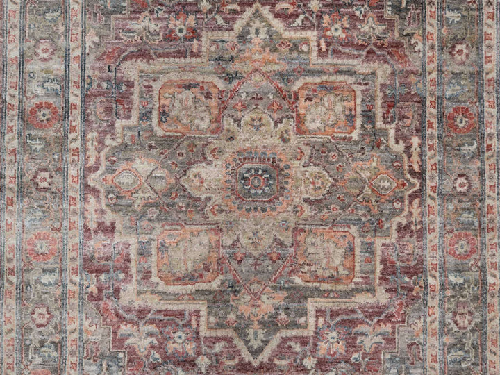 5'10" x 9'0" New Hand Knotted Red Wool Rectangle Oriental Rug - MOA10290804