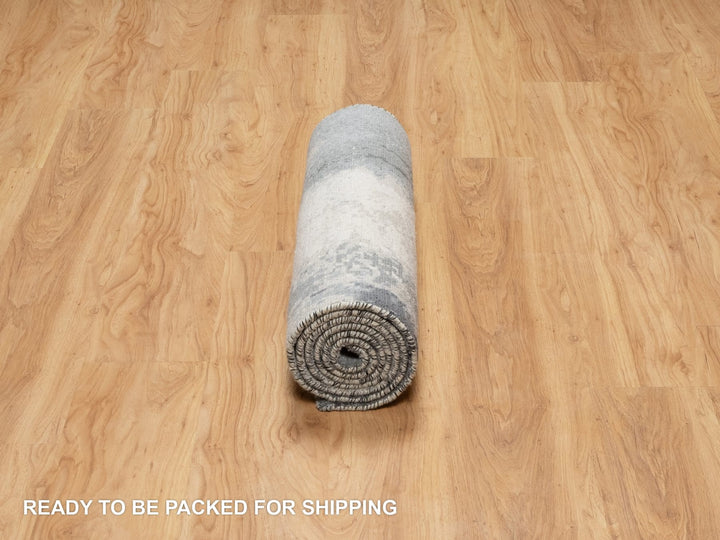2'6" x 8'0" New Hand Knotted Black Wool & Silk Runner Oriental Rug - MOA10290810