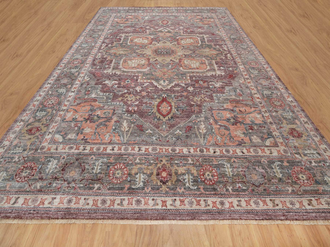 12'0" x 15'2" New Hand Knotted Red Wool Rectangle Oriental Rug - MOA10290824