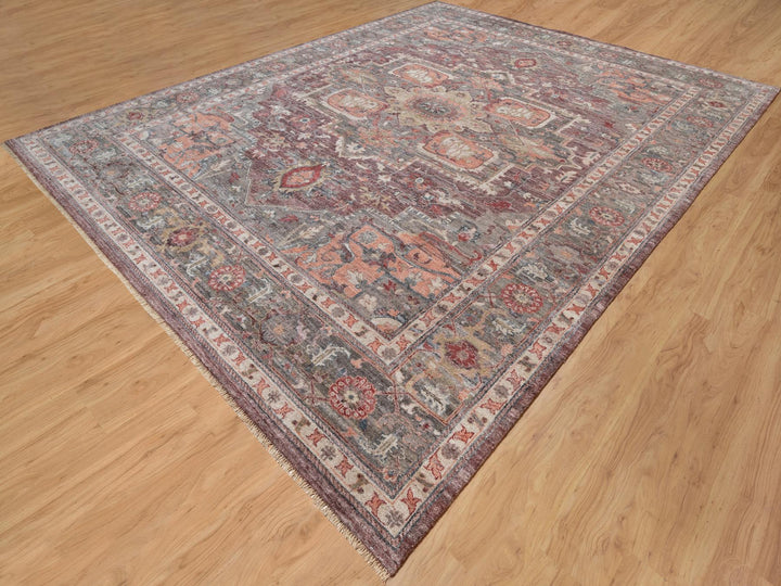 12'0" x 15'2" New Hand Knotted Red Wool Rectangle Oriental Rug - MOA10290824