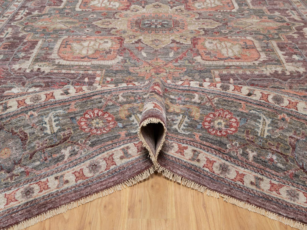 12'0" x 15'2" New Hand Knotted Red Wool Rectangle Oriental Rug - MOA10290824