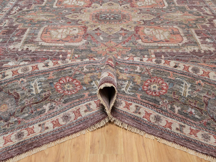 12'0" x 15'2" New Hand Knotted Red Wool Rectangle Oriental Rug - MOA10290824