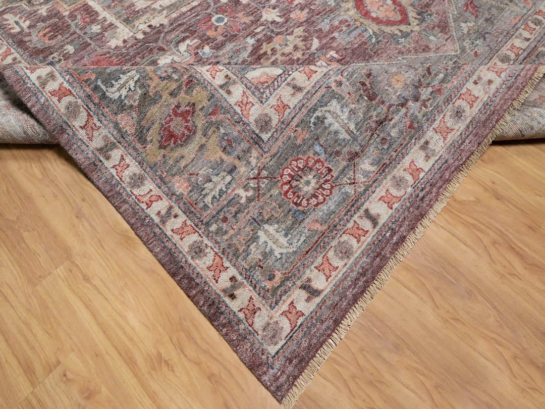 12'0" x 15'2" New Hand Knotted Red Wool Rectangle Oriental Rug - MOA10290824