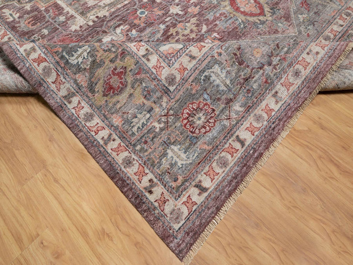 12'0" x 15'2" New Hand Knotted Red Wool Rectangle Oriental Rug - MOA10290824
