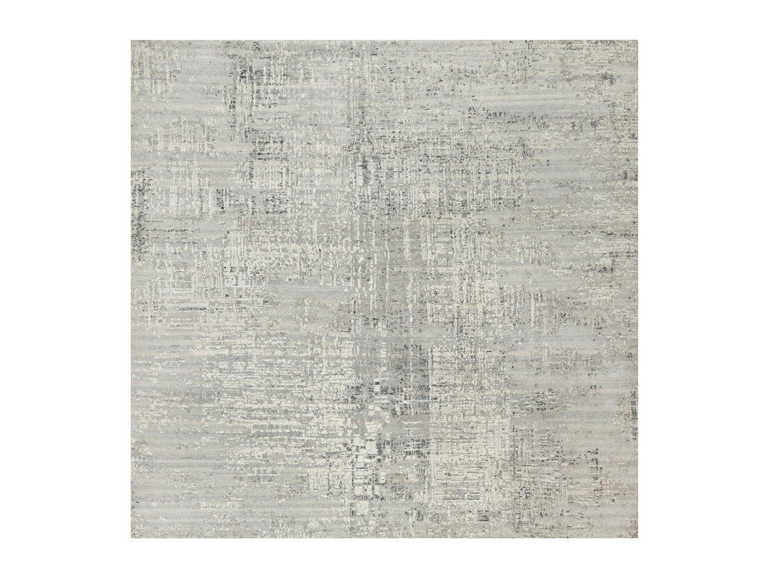 8'1" x 8'0" New Hand Knotted Grey Wool Square Oriental Rug - MOA10290835
