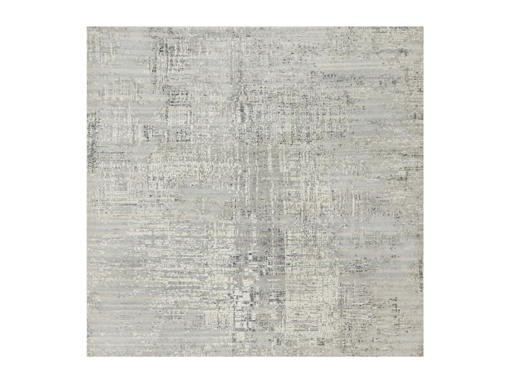 8'1" x 8'0" New Hand Knotted Grey Wool Square Oriental Rug - MOA10290835