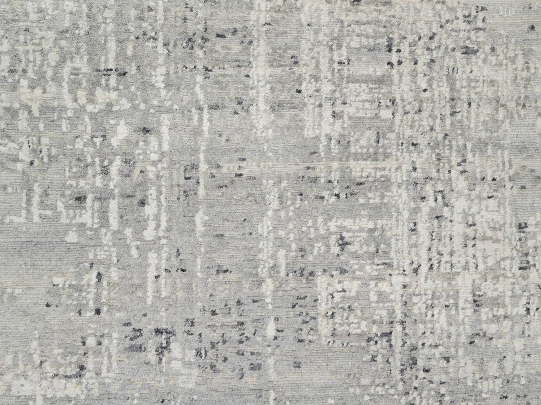 8'1" x 8'0" New Hand Knotted Grey Wool Square Oriental Rug - MOA10290835