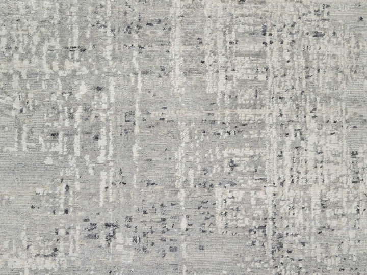 8'1" x 8'0" New Hand Knotted Grey Wool Square Oriental Rug - MOA10290835
