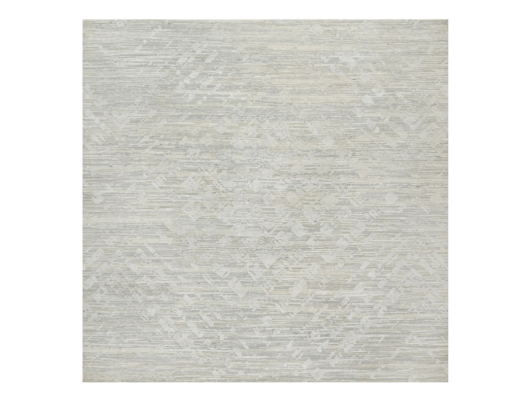 10'0" x 10'0" New Hand Knotted Grey Wool Square Oriental Rug - MOA10290836