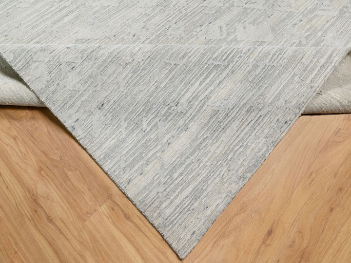 10'0" x 10'0" New Hand Knotted Grey Wool Square Oriental Rug - MOA10290836