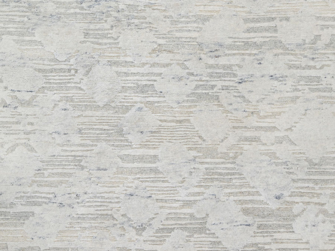 10'0" x 10'0" New Hand Knotted Grey Wool Square Oriental Rug - MOA10290836