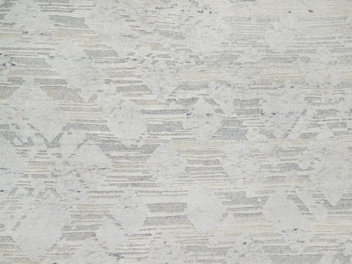 6'0" x 6'0" New Hand Knotted Grey Wool Round Oriental Rug - MOA10290839