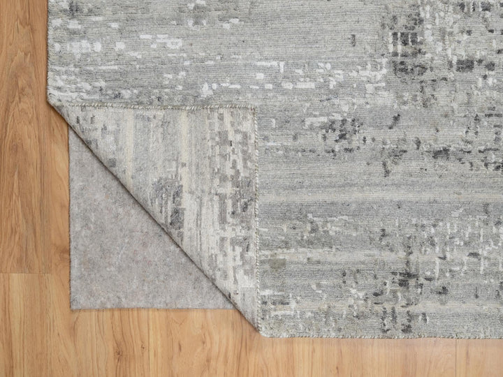 10'0" x 10'2" New Hand Knotted Grey Wool Square Oriental Rug - MOA10290842