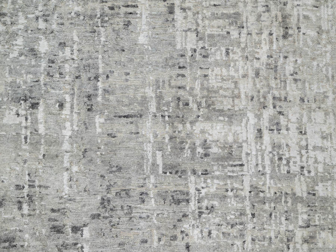 10'0" x 10'2" New Hand Knotted Grey Wool Square Oriental Rug - MOA10290842