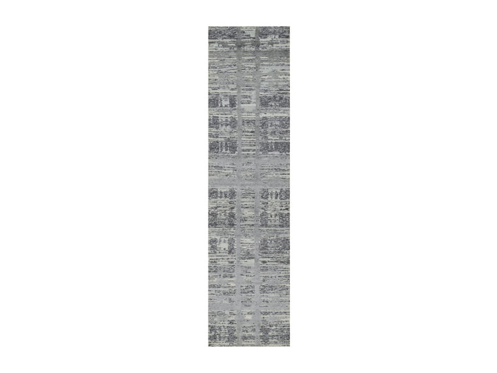 2'6" x 10'0" New Hand Knotted Grey Wool Runner Oriental Rug - MOA10290843