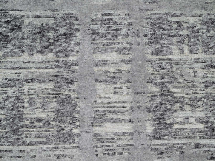2'6" x 11'8" New Hand Knotted Grey Wool Runner Oriental Rug - MOA10290844