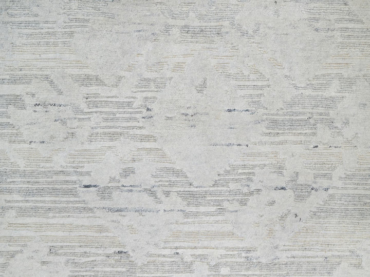 2'6" x 15'9" New Hand Knotted Grey Wool Runner Oriental Rug - MOA10290845