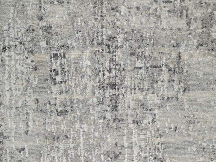 2'6" x 26'0" New Hand Knotted Grey Wool Runner Oriental Rug - MOA10290847