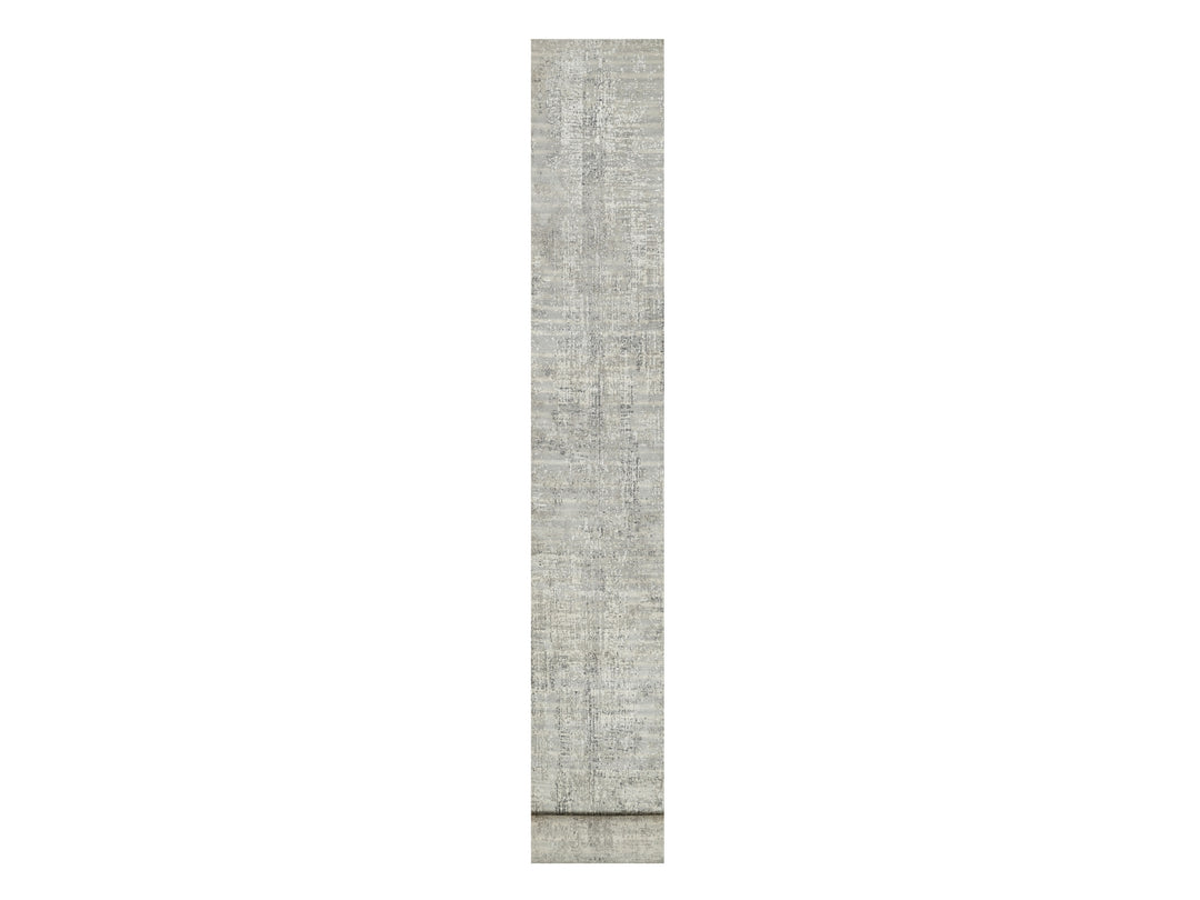 2'6" x 30'0" New Hand Knotted Grey Wool Runner Oriental Rug - MOA10290849