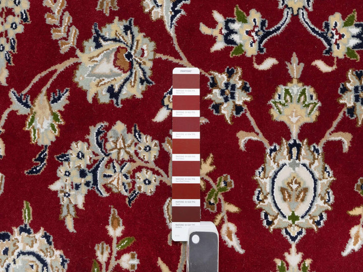 7'10" x 10'3" New Hand Knotted Red Wool & Silk Rectangle Oriental Rug - MOA10290854