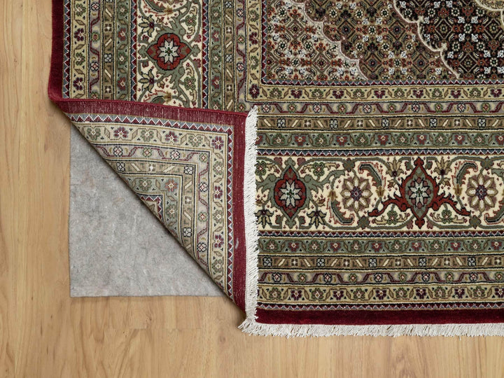 8'10" x 12'4" New Hand Knotted Red Wool & Silk Rectangle Oriental Rug - MOA10290856
