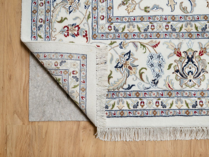 10'0" x 14'2" New Hand Knotted Ivory Wool & Silk Rectangle Oriental Rug - MOA10290866