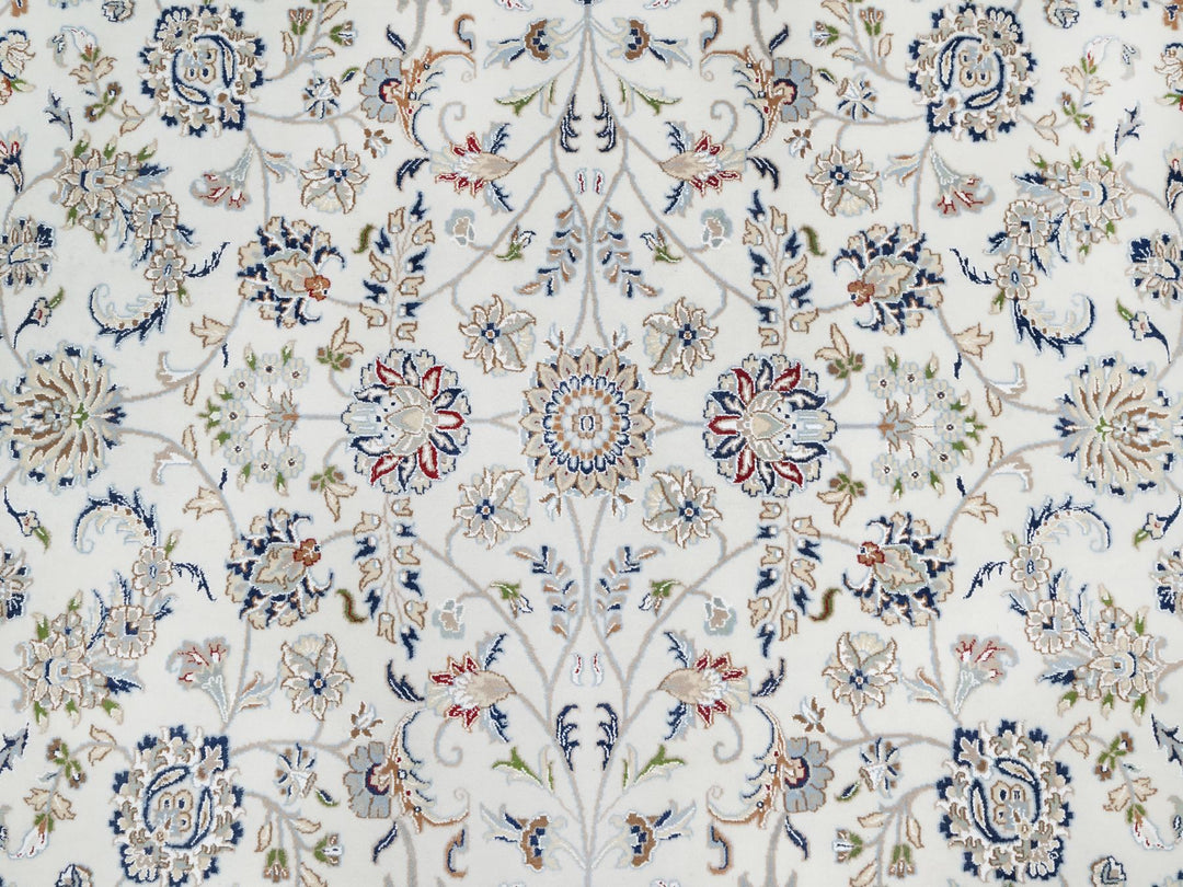 10'0" x 14'2" New Hand Knotted Ivory Wool & Silk Rectangle Oriental Rug - MOA10290866