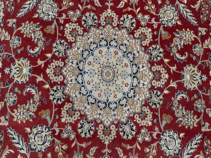 8'9" x 12'0" New Hand Knotted Red Wool & Silk Rectangle Oriental Rug - MOA10290869