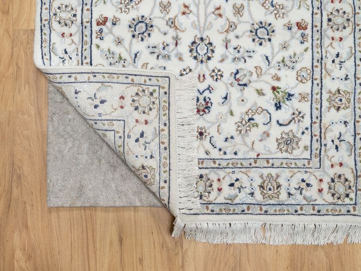 2'7" x 12'2" New Hand Knotted Ivory Wool & Silk Runner Oriental Rug - MOA10290873