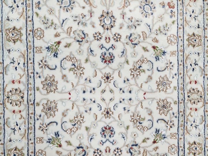 2'7" x 12'2" New Hand Knotted Ivory Wool & Silk Runner Oriental Rug - MOA10290873