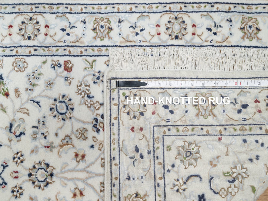 2'7" x 12'2" New Hand Knotted Ivory Wool & Silk Runner Oriental Rug - MOA10290873