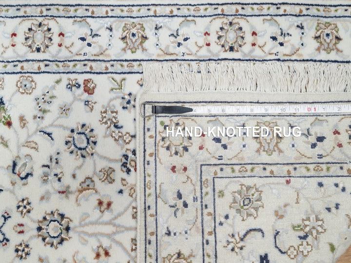 2'7" x 12'2" New Hand Knotted Ivory Wool & Silk Runner Oriental Rug - MOA10290873
