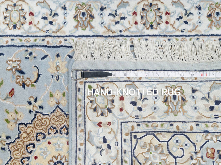 2'8" x 8'3" New Hand Knotted Blue Wool & Silk Runner Oriental Rug - MOA10290879