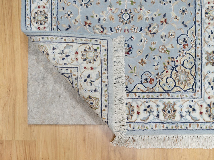 2'8" x 8'4" New Hand Knotted Blue Wool & Silk Runner Oriental Rug - MOA10290880