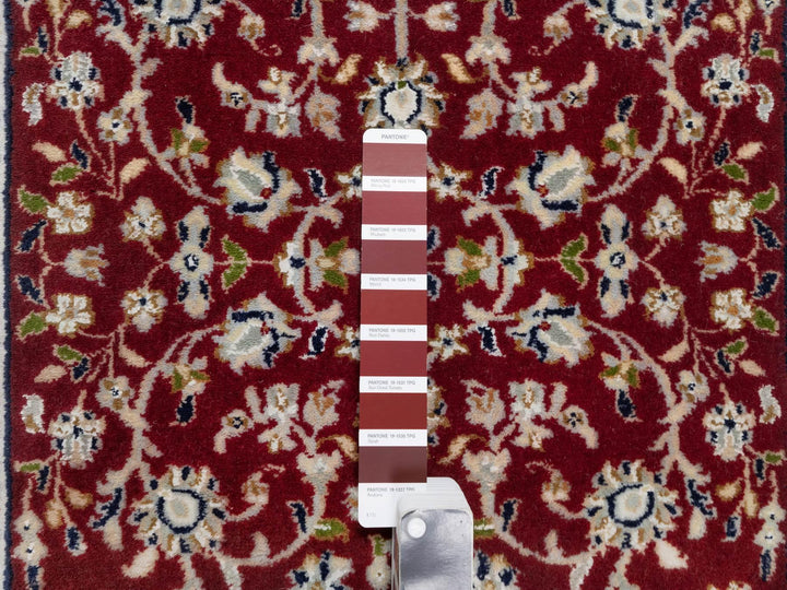 2'8" x 6'8" New Hand Knotted Red Wool & Silk Runner Oriental Rug - MOA10290882