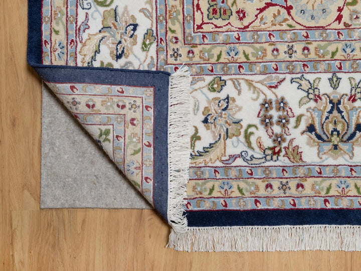 9'8" x 14'1" New Hand Knotted Blue Wool & Silk Rectangle Oriental Rug - MOA10290899