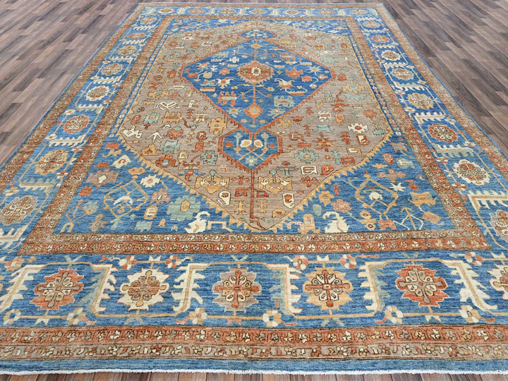 9'10" x 13'8" New Hand Knotted Brown Wool Rectangle Oriental Rug - MOA102908