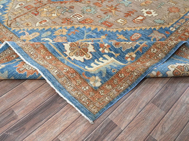 9'10" x 13'8" New Hand Knotted Brown Wool Rectangle Oriental Rug - MOA102908