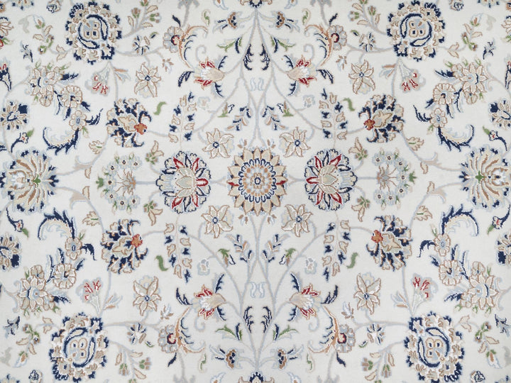 8'7" x 12'0" New Hand Knotted Ivory Wool & Silk Rectangle Oriental Rug - MOA10290900