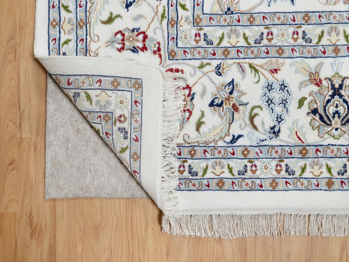 9'8" x 10'0" New Hand Knotted Ivory Wool & Silk Square Oriental Rug - MOA10290906