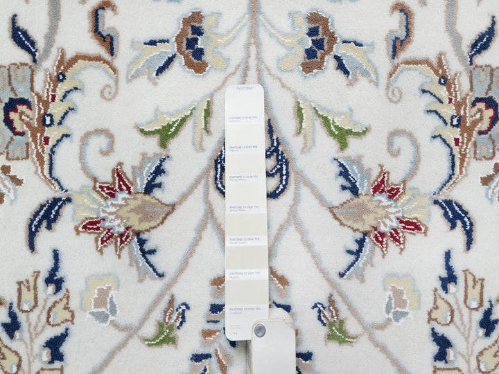 9'8" x 10'0" New Hand Knotted Ivory Wool & Silk Square Oriental Rug - MOA10290906