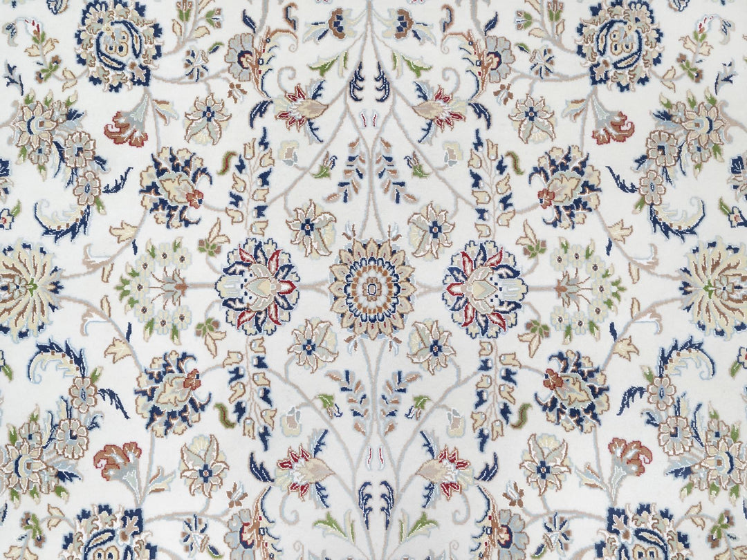9'8" x 10'0" New Hand Knotted Ivory Wool & Silk Square Oriental Rug - MOA10290906